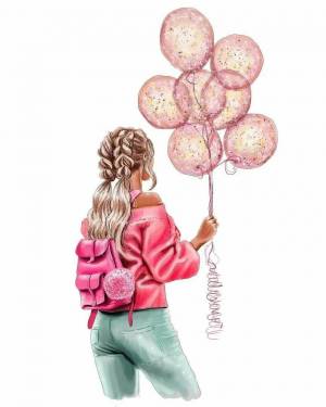 Раскраска девочка с шариками #34 #259603