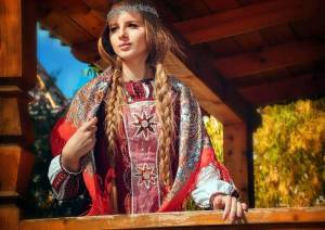 Раскраска девушка в русском народном костюме #35 #259888