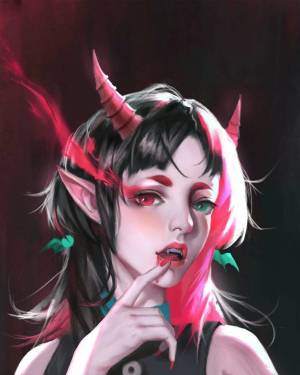 Раскраска девушка демон #19 #259949