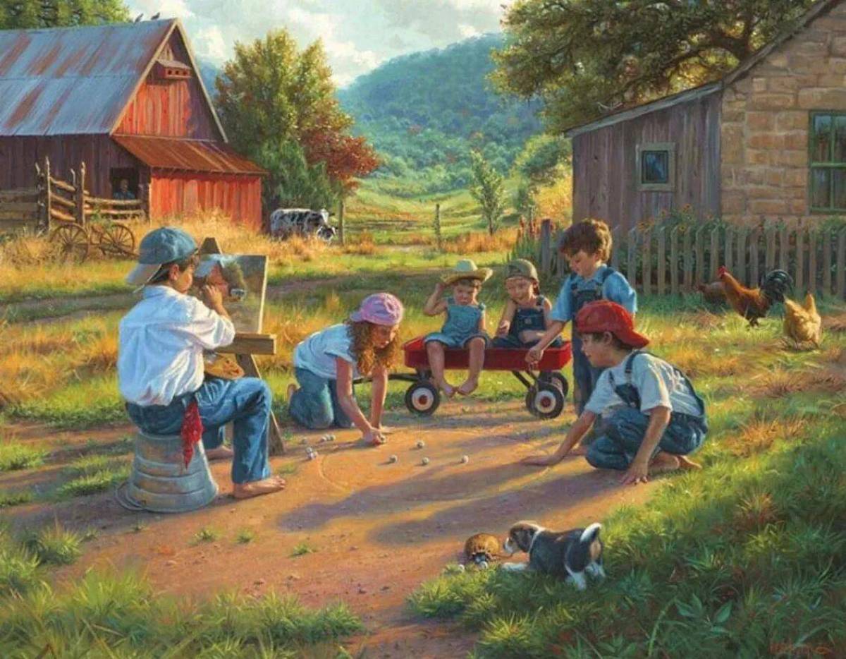 Сюжетная картина. Художник Mark Keathley. Марк Китли деревенская живопись картины. Художник Mark Keathley деревенская жизнь картина. Художник Марк Китли краски детства..