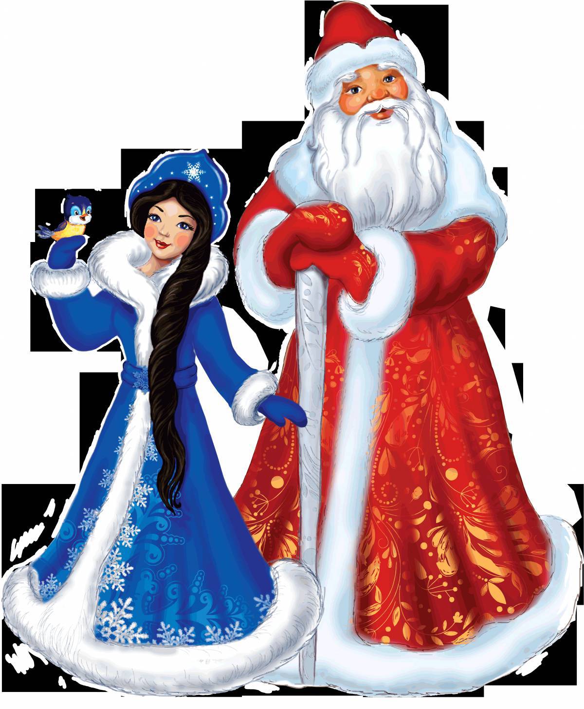 Открытка «С Новым годом!» Дед Мороз и Снегурочка, 12,0 × 18,0 см