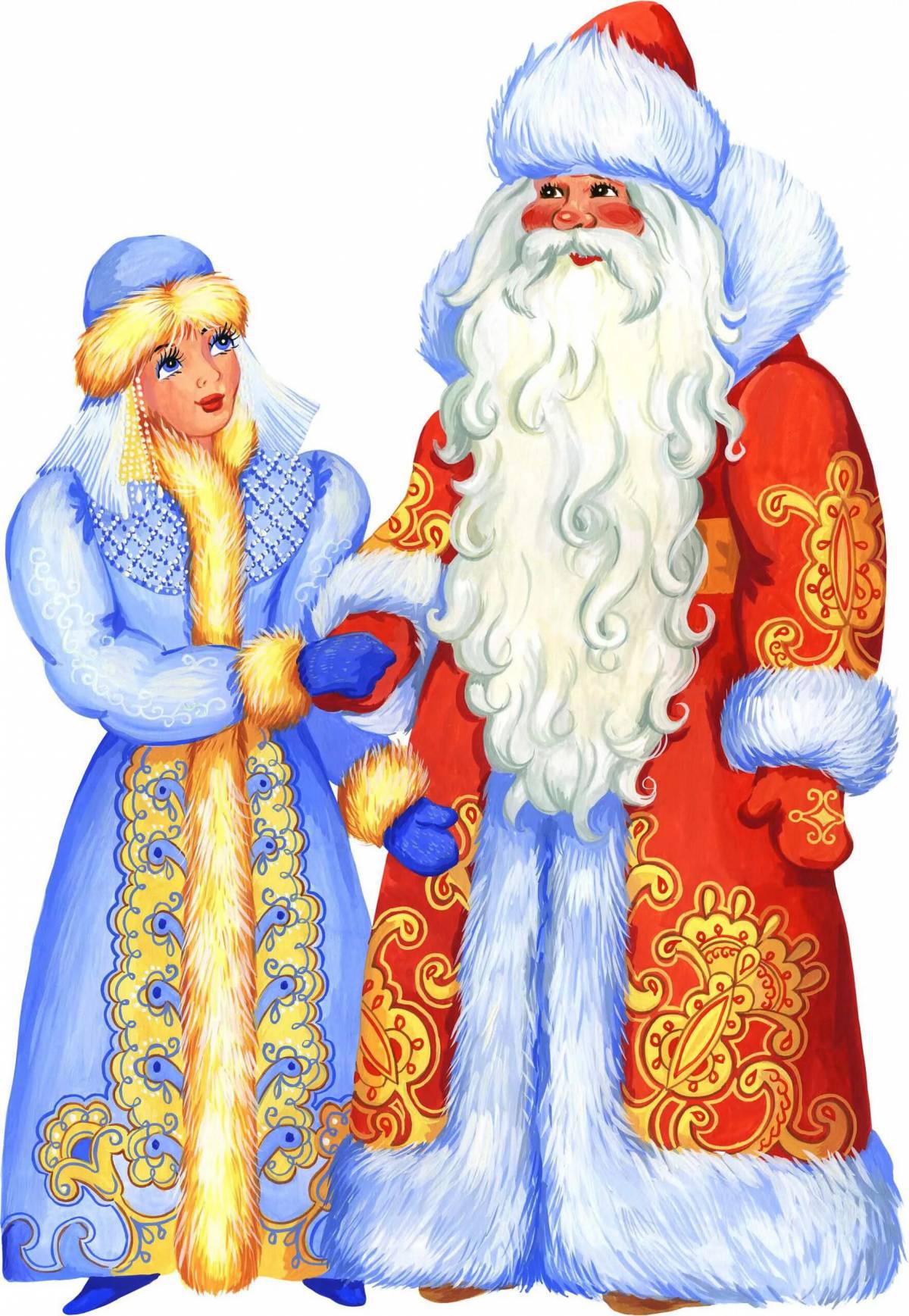 Дед мороз и снегурочка рисунок #35
