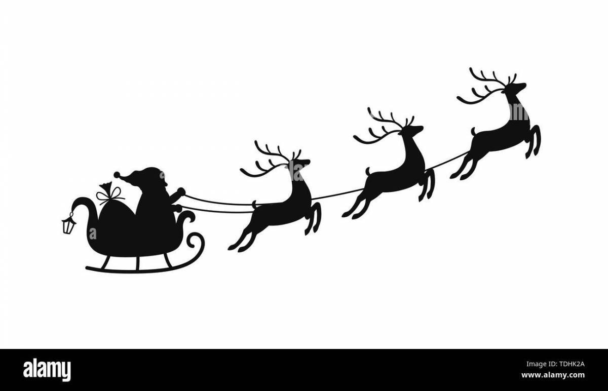 Дед мороз на санях с оленями #9