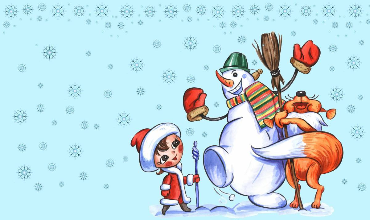 Дед мороз снегурочка и снеговик #15