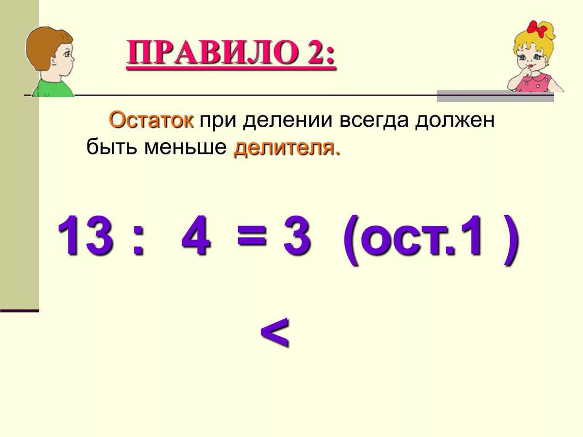 Деление с остатком закрепление 4 класс презентация