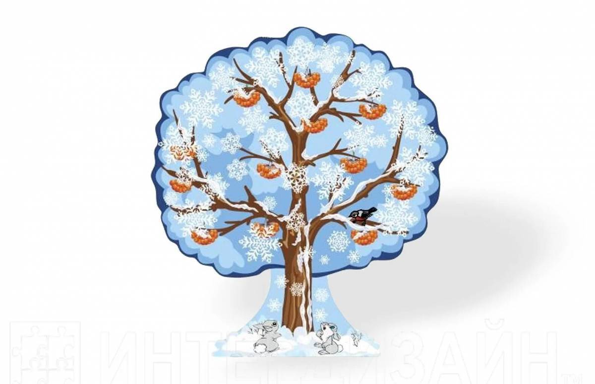 Дерево зимой для детей #3