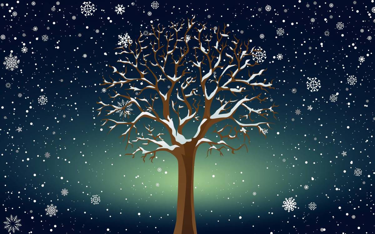 Дерево зимой для детей #23