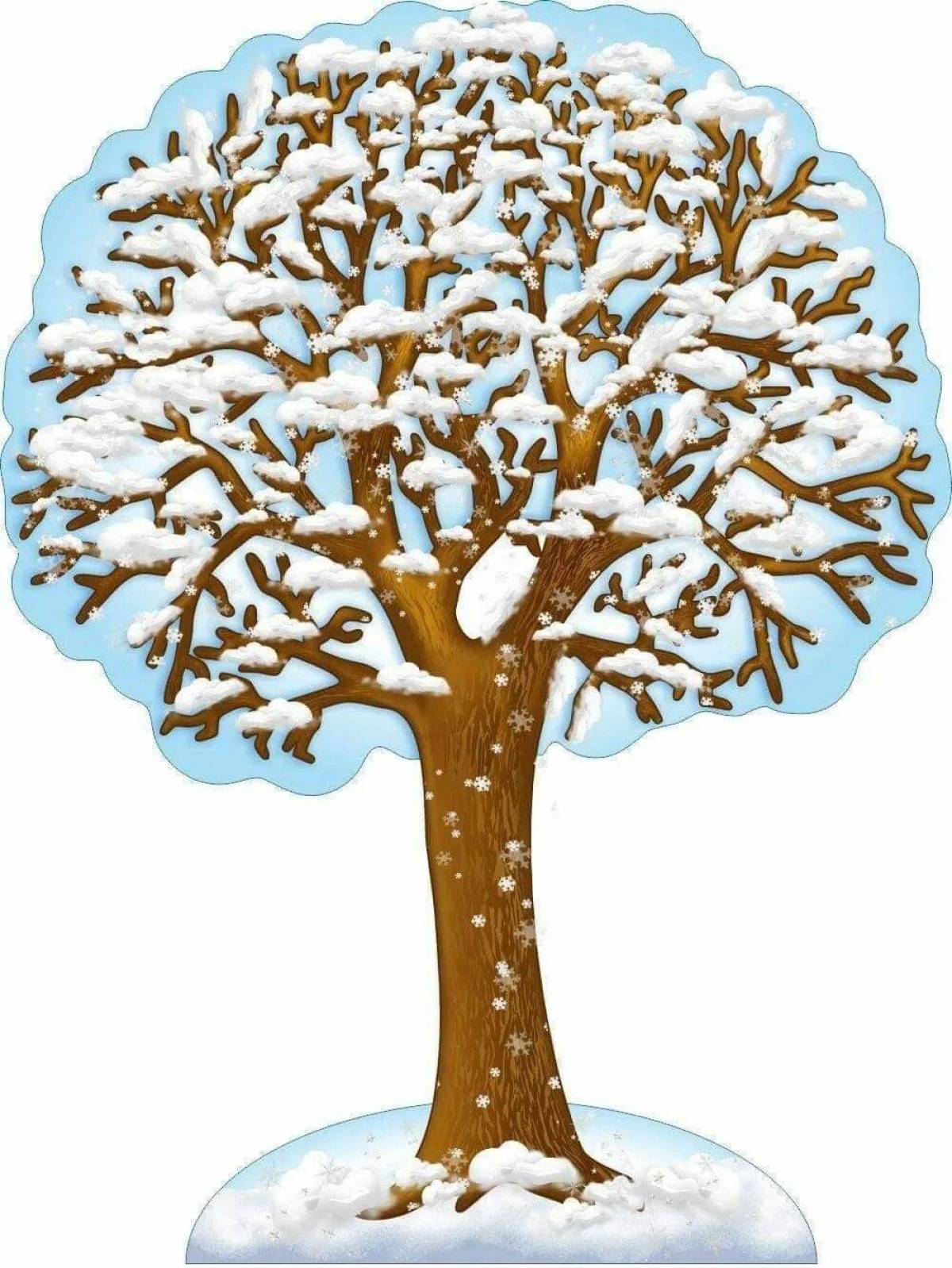 Дерево зимой для детей #33