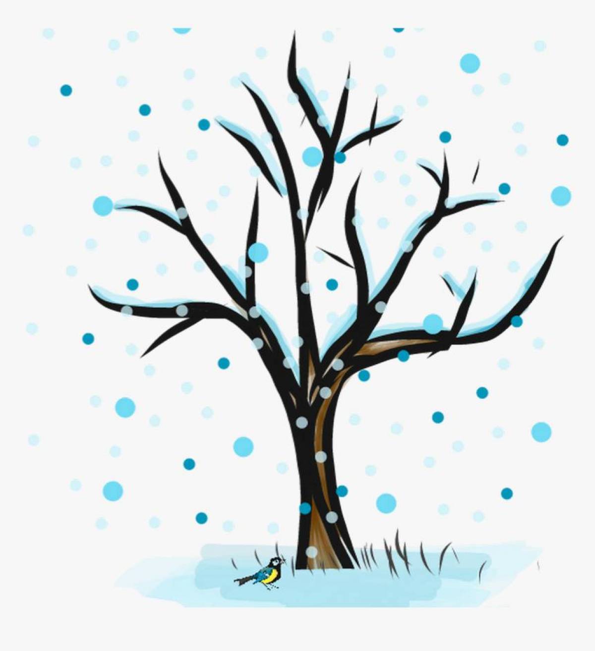 Дерево зимой для детей #35