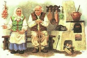 Раскраска дед и баба #33 #260613