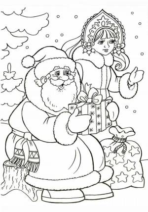 Раскраска дед мороз и снегурочка для детей 3 4 лет #17 #261033