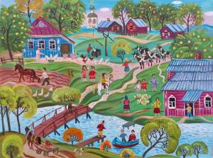 Раскраска деревня для детей #4 #262883