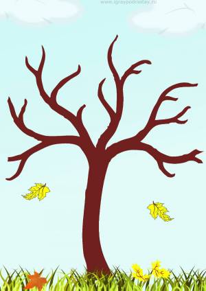 Раскраска дерево без листьев для детей 3 4 лет #1 #262918