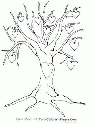 Раскраска дерево без листьев для детей 3 4 лет #22 #262939