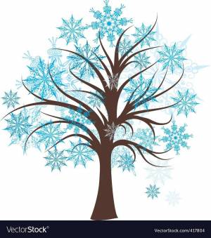 Раскраска дерево зимой для детей #20 #263200