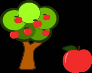 Раскраска дерево с яблоками #2 #263284