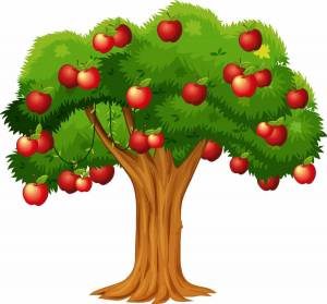 Раскраска дерево с яблоками #5 #263287