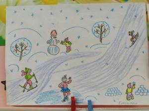 Раскраска дети гуляют зимой на участке #28 #263833
