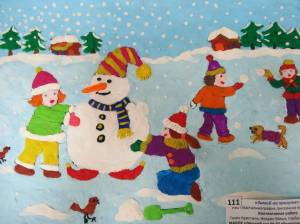 Раскраска дети гуляют зимой на участке рисование старшая группа #1 #263845