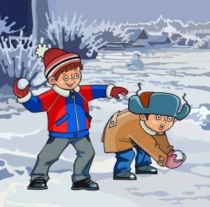 Раскраска дети играют в снежки #33 #263990