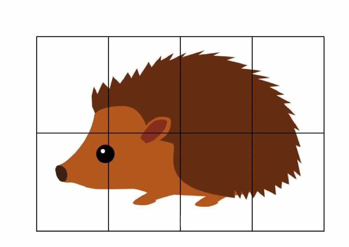 Разрезные картинки животные для детей