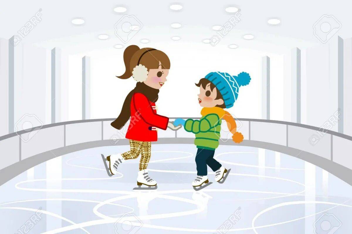 Дети катаются на коньках #16