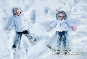 Раскраска дети играют зимой #30 #264024