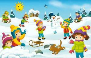 Раскраска дети играют зимой #35 #264029