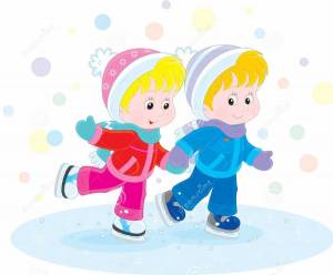Раскраска дети катаются на коньках #22 #264054