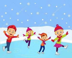 Раскраска дети катаются на коньках #28 #264060