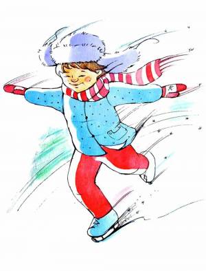 Раскраска дети катаются на коньках #33 #264065
