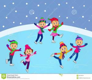 Раскраска дети катаются на коньках #38 #264070