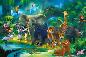 Раскраска джунгли с животными #1 #266967