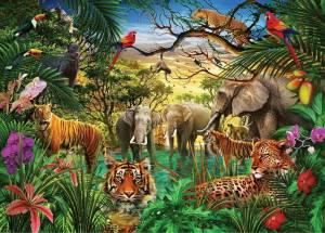 Раскраска джунгли с животными #2 #266968