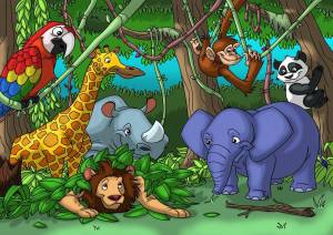 Раскраска джунгли с животными #10 #266976