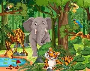 Раскраска джунгли с животными #24 #266990