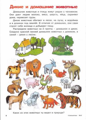 Раскраска дикие и домашние животные для детей 4 5 лет #5 #267707