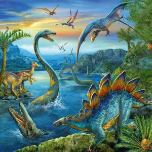 Раскраска динозавры много #8 #268414