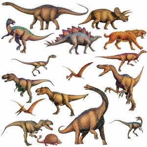 Раскраска динозавры много #10 #268416
