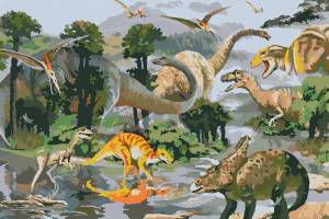 Раскраска динозавры много #34 #268440