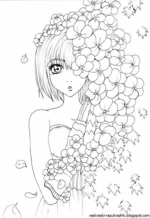 Раскраска для девочек 12 лет очень красивые и сложные аниме #38 #271709