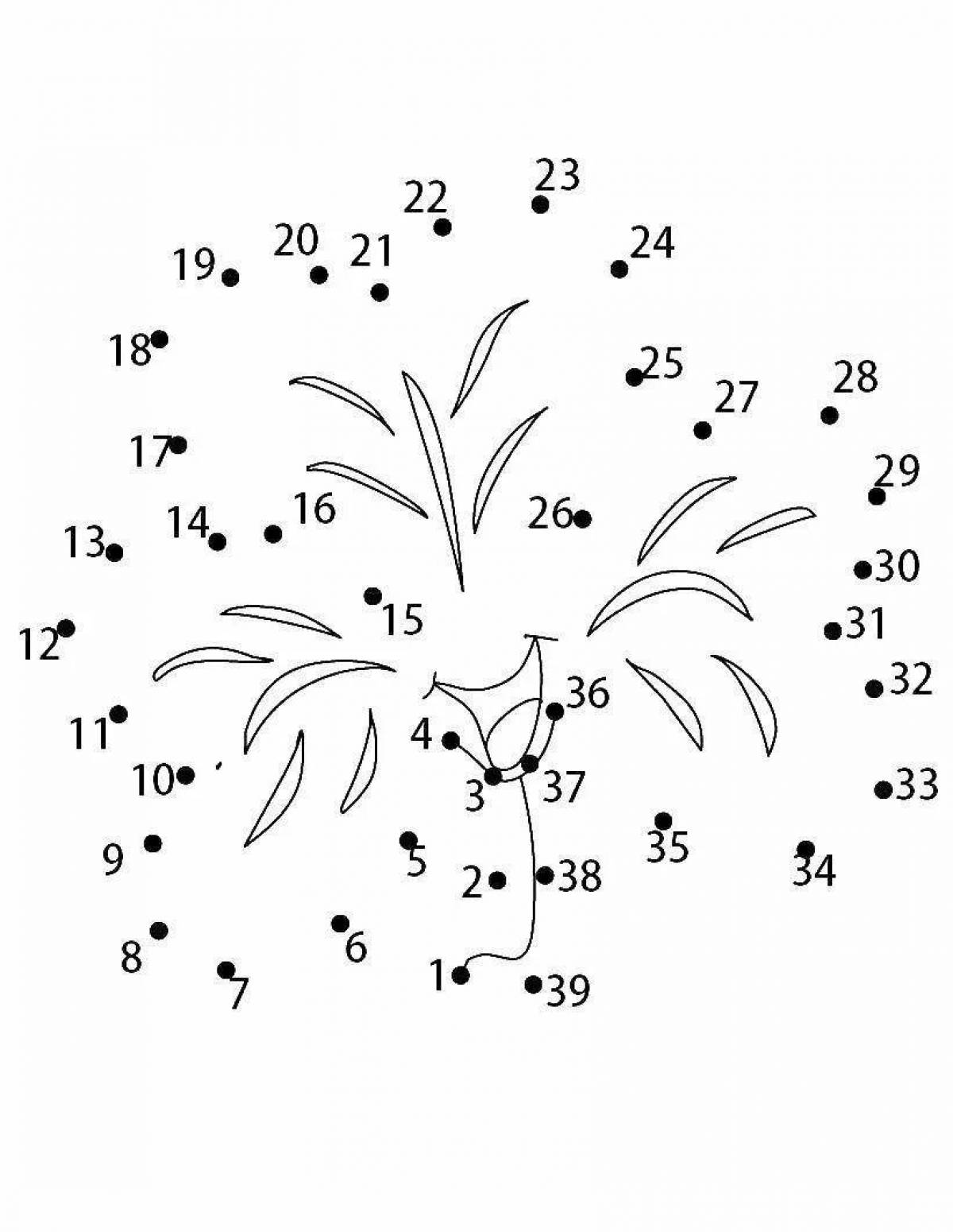 Рисунки цветов по цифрам