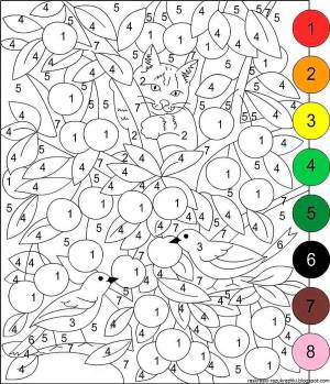 Раскраска для девочек для 7 лет по номерам #11 #273585