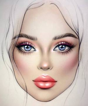 Раскраска для девочек для макияжа лицо #21 #273829