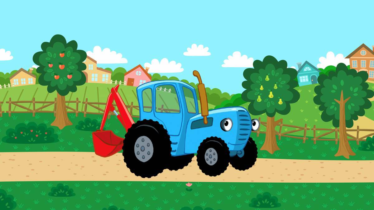 Синий трактор для детей #6