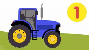 Раскраска синий трактор для детей #12 #24641