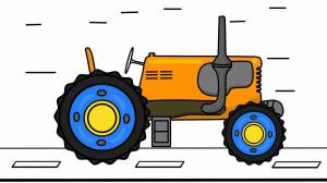 Раскраска синий трактор для детей #26 #24655