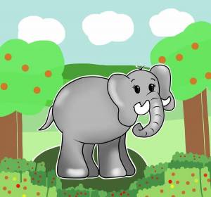 Раскраска слон для детей #21 #25048