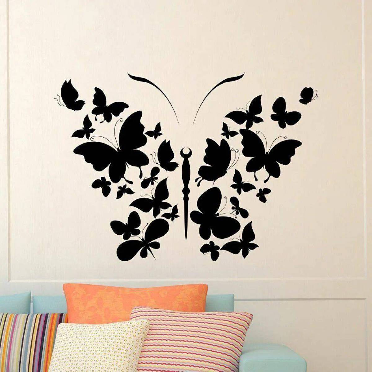 Бабочки на стену своими руками. Трафарет для стен. Трафареты для декора стен. Трафарет для декорирования стен. Бабочки на стену декор.