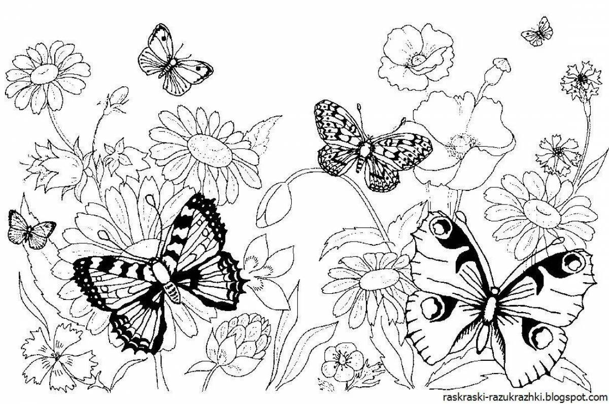 Для девочек цветы и бабочки #2